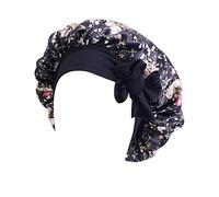 Fleur De Vie Bois tête chapeau casquette cheveux Turban tête Wrap Turban chapeaux bain bonnet de douche chapeau de bain des cheveux bonnets de douche bonnet de nuit Rouge Lot (Black, One Size)