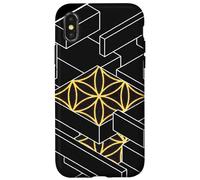 Fleur de Vie Cube Hexagonal en nid d'abeille, géométrie sacrée Coque pour iPhone X/XS