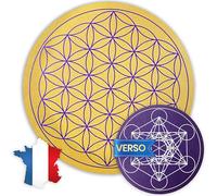 Fleur de Vie en Bois pour Recharger Les Pierres et Pendules Divinatoire & Cube de Metatron ⌀15CM - 100% Fabriqué en France