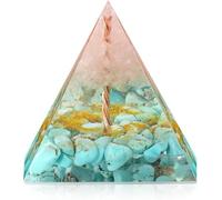 Fleur de Vie Orgonite Argent Guérison Pyramides de Cristal pour une énergie positive Citrine avec pierres œil de tigre et cristal porte-bonheur qui favorise la richesse, la prospérité et attire le
