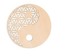 Fleur de vie yin yang - creuse découpée en bois - 100 mm - modèle 05