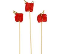 Fleur Déco Noël Rouge Paquet Or Ficelle 2,5cm 15er Set
