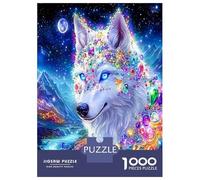 Fleur d'étoile de Loup colorée 1000 Pièces Coffret Puzzle Puzzle Carton Premium - Seniors Passionnés, Concentration, Cadeau Maison Neuve Et Loisirs Indoor 52x38cm/1000pcs