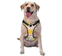 Fleur d'hibiscus et Citron,Harnais pour Animaux de Compagnie, Harnais réfléchissant réglable pour Chien,XL
