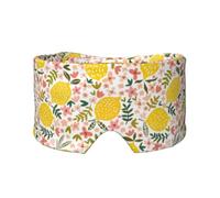 Fleur d'hibiscus et citron,Masque pour les yeux bloquant la lumière Cache-yeux et cache-oreilles pour le sommeil