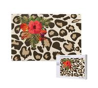 Fleur d'hibiscus léopard,Puzzle Familial en Bois de 1 000 pièces pour Adultes et Adolescents, décoration d'intérieur