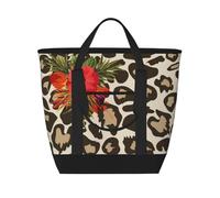 Fleur d'hibiscus léopard,Sacs à lunch isothermes de grande capacité pour femmes et hommes