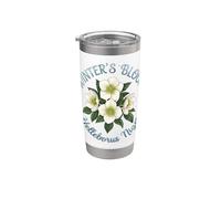 Fleur d'hiver Helleborus Niger Gobelet isotherme en acier inoxydable double paroi