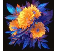 Fleur Diamond Painting, 5D Broderie Diamant Painting Kit Complet, Peinture Diamant Adulte, DIY Rond Diamond Painting Paysage, Diamant Artisanat Strass Painting pour Décoration Intérieur 20x20cm Q-512