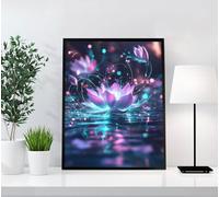 Fleur Diamond Painting Adulte, 5D Diamond Painting Abstrait Broderie Diamant Kit Complet, DIY Loisirs Créatifs Adultes Mosaïque Artisanat pour Décoration Murale à la Maison Cadeau Femme 70x95cm 0U2-K0