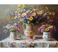 Fleur Diamond Painting Adulte, 5D Vase Broderie Diamant Painting Kit Complet, DIY Broderie Diamant Point de Croix Cristal Painting, Decoration Chambre, Cadeau Anniversaire Femme 30x40 cm, Model 474