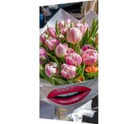 Fleur Diamond Painting Adulte, Diamond Painting Tulipe Broderie Diamant Kit Complet, 5D Cristal Strass Point de Croix Puzzle Artisanat Peinture Diamant, Tableau Decoration Murale 70x140cm ji21-z7