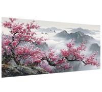 Fleur Diamond Painting Adulte Japon Peinture Diamant 40x80cm Broderie Diamant Kit DIY Diamond Painting Enfant Adulte Débutants Strass Point de Croix Cristal Peinture, Pour Murale Maison Décor A-U515