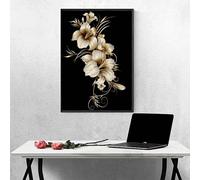 Fleur Diamond Painting Adulte Jaune Peinture Diamant Adulte DIY Broderie Diamand Cristal Art Kits, Peinture Diamant Strass Point de Croix Kits, pour Décoration Murale Maison, Cadeau 70x95 cm PJY3 T-J