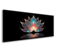 Fleur Diamond Painting Adulte, Lotus Broderie Diamant Painting Kit Complet, DIY 5D Peinture Diamant Diamond Strass Point de Croix Cristal Artisanat Kit pour Decoration Maison 60x120 CM -zzg250818