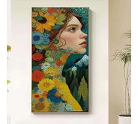 Fleur Diamond Painting Femme Diamond Painting Adulte, 5D Broderie Diamant Kit Complet, DIY Cristal Strass Point de Croix Artisanat Loisirs Créatifs Adultes Tableau Decoration Murale 100x200cm cbm4-m