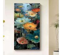 Fleur Diamond Painting Fleur Diamond Painting Adulte, 5D Broderie Diamant Kit Complet, DIY Cristal Strass Point de Croix Artisanat Loisirs Créatifs Adultes Tableau Decoration Murale 60x120cm dbm4-m