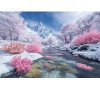 Fleur Diamond Painting Paysage Diamond Painting Enfant, Loisirs Créatifs Adultes Kit Broderie Enfant, DIY Strass Point de Croix Broderie Diamant Kit Complet, pour Décoration Maison 80x120cm X-426