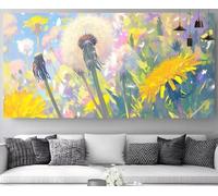 Fleur Diamond Painting Pissenlit Diamond Painting Enfant Broderie Kit Complet,5D Peinture Diamant Point de Croix Cristal Artisanat,DIY Tableau Strass Diamant Canevas Débutant Kit,Decor 30x90cm M-Y624