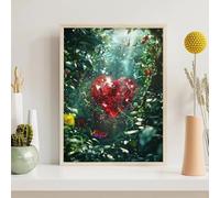 Fleur Diamond PaintingAmour Peinture Diamant Adulte DIY Strass Point de Croix Peinture pour Adulte Débutant, Perle Diamant Broderie Convient Pour La Décoration Murale à La Maison 60x80cm PjY7422 T-Y