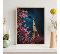 Fleur Diamond PaintingTour De Fer Peinture Diamant Adulte Strass Point de Croix Peinture pour Adulte Débutant, Perle Diamant Broderie Convient Pour La Décoration Murale 60x80 cm PjY2780 C-E