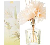 Fleur Diffuseur Parfum Maison,Poire Musc 250ml Avec 8 Diffuseur Bâtonnets Diffuseur De Parfum,Batonnets Diffuseur Parfum,Reed Diffuseur Pour Salle De Bain Étagère Décoration