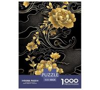 Fleur d'or noirJigsaw Puzzles for Adults 1000 Pieces Age 12+ for Adults Challenge HighDifficulty Beautiful Decoration for Women Gifts for Man38x26cm/1000pcs