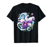 Fleur d'orchidée élégante Tourbillon botanique océan T-Shirt