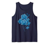 Fleur d'orchidée Graphique Florale Bleue Débardeur