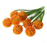 Fleur double boule en plastique pour décoration intérieure pour fête de mariage, maison, restaurant, étagère de table, décoration d'intérieur (coucher de soleil rouge) 83 cm