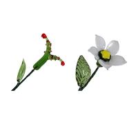 Fleur du mois de naissance en verre soufflé à la main avec tiges, bouquet de fleurs de naissance à faire soi-même, ornement de fleurs, décoration de maison, d ' anniversaire, bouquet de fleurs