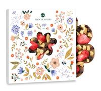 Fleur en chocolat au lait aux fruits - tablette aux deux chocolats - idée cadeau à offrir - à partager - homme - femme - famille - couple - enfant