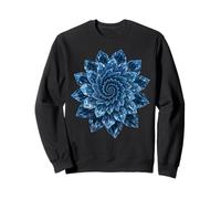 Fleur en Cristal Bleu Glacial Spirale Fractal Bloom Art Design Sweatshirt