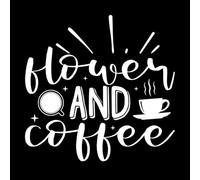 fleur et café Stickers gravés 54.6x55.9cm N'abîme pas le mur Blanc