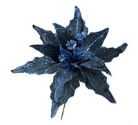 Fleur festive à suspendre pour sapin de Noël, complément parfait à vos fêtes de fin d'année (bleu)