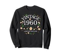 Fleur Florale Vintage 1960 pour Femmes de 66 Ans, 66e Anniversaire Sweatshirt
