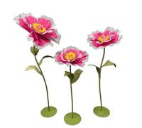 Fleur Geante Decoration EVA Fil de Soie Papillon Amour Fleur avec Support Flexible Cryptage À Quatre Couches Guide de Fleurs pour Mariage pour Saint-Valentin, Fête des Mères(Rose Red)
