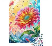 Fleur Goutte d'eau 1000pcs Mini Puzzle pour Adultes Difficile | 70x50cm Papier Décoration Salon Coupe Précise Cadeau Ami Relaxation D'esprit
