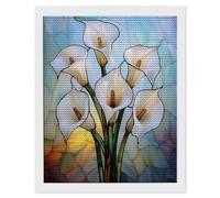 Fleur Horseshoe Lotus Diamond Painting Adultes Enfant, 5D DIY Peinture Diamant Kit Complet, Peinture Diamant Artisanat Strass Point de Croix Painting pour Adultes, Décor Intérieur 35x55 cm s-448
