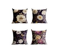 Fleur Housse Coussin 65 x 65cm Lot de 4, Exterieur Impermeable Housse de Coussin Planter con Fermeture éclair Invisible, Impression Recto Verso Taie Oreiller pour Exterieur Canapé Lit Cadeau XTBZ04238