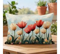 Fleur Impermeable Lin Taie Oreiller 40x50cm Lot de 1, Coussin Canape k-1086