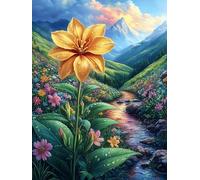 Fleur Jaune au Coucher de Soleil 300 Pièces Puzzle Adulte en Carton Rigide Haute Qualité Difficile Niveau Expert Anti-Stress Jeu De Société Idée Cadeau Anniversaire Premium 300 PCS