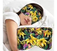 Fleur jaune colorée, Masque de sommeil pour la maison, les voyages et le travail posté, couvrant entièrement les yeux et bloquant la lumière