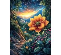 Fleur Jaune dans Une Prairie en Fleurs 300 Pieces Casse-tête Personne Âgée en Carton Anti-Déchirure Rêve Magique de Science-Fiction Facile Débutant Thérapie Occupationnelle Anti-Stress Petit Prix 300