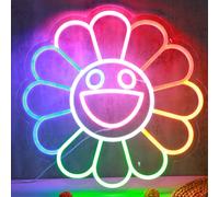 Fleur Lampes néon décoratives Signe néon Gaming, enseigne lumineuse LED Décoration murale pour salle de jeu Chambre mur bar Cadeaux Décoration
