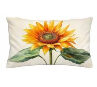 Fleur Lin Housse Coussin 60x80cm Lot de 1, Coussin Canape 60x80 H-4331 | Simple Rectangulaire Taie Oreiller vec Fermeture Éclair Invisible, pour Extérieur Jardin Salon Décor Maison Cadeau
