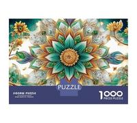 Fleur Magnifique Puzzle 1000 Pièces Adultes Et Enfants Dès 14 Ans Mandala avec Un Oiseau Mystique Puzzle De Bricolage Coloré Jeu Éducatif Challenge Toy Détente & Relaxation 52x38cm/1000pcs