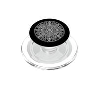 Fleur Mandala Noir Blanc Boho Assez Chic Henné PopSockets PopGrip pour MagSafe
