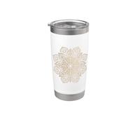Fleur Mandala Yoga Praticien Enseignant Symbole Tenue Yogi Gobelet isotherme en acier inoxydable double paroi