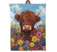 Fleur Mignonne De Vache des Highlands Couvertures Lit Douce Jeté de Canapé Peluche Plaid Canape pour Toutes Les Saisons Chaise l'hiver M